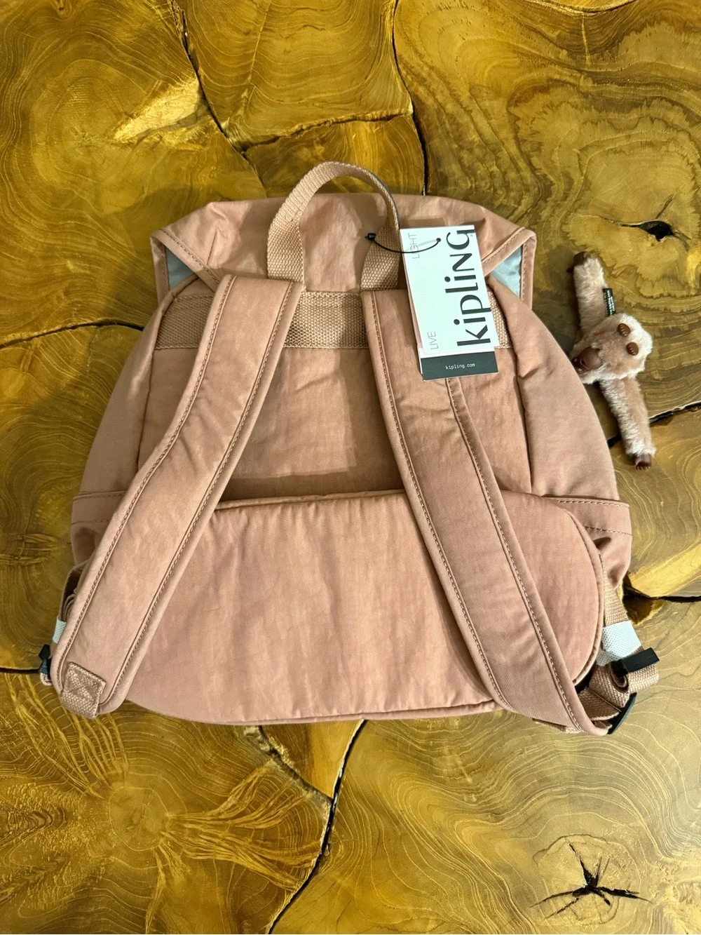 Kipling Kind Rose Backpack with Monkey Keychain